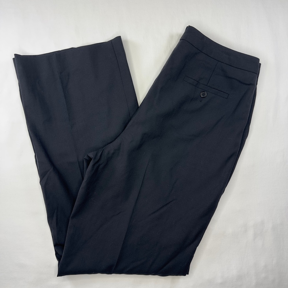 Brooks Brothers Womens 12 Tuxedo Pants Dress Black Wool Wide‎ Leg Trousers